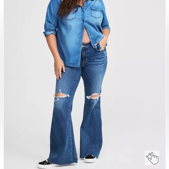 TORRID Jeans Sz 18S‎ Stretch Denim Womens Plus Sz Distressed Raw Hem Comfortable - Picture 1 of 16